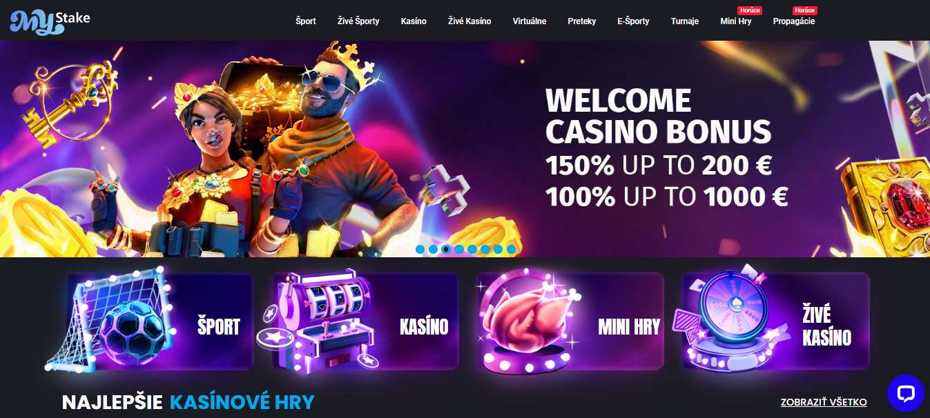 MyStake Casino mane page