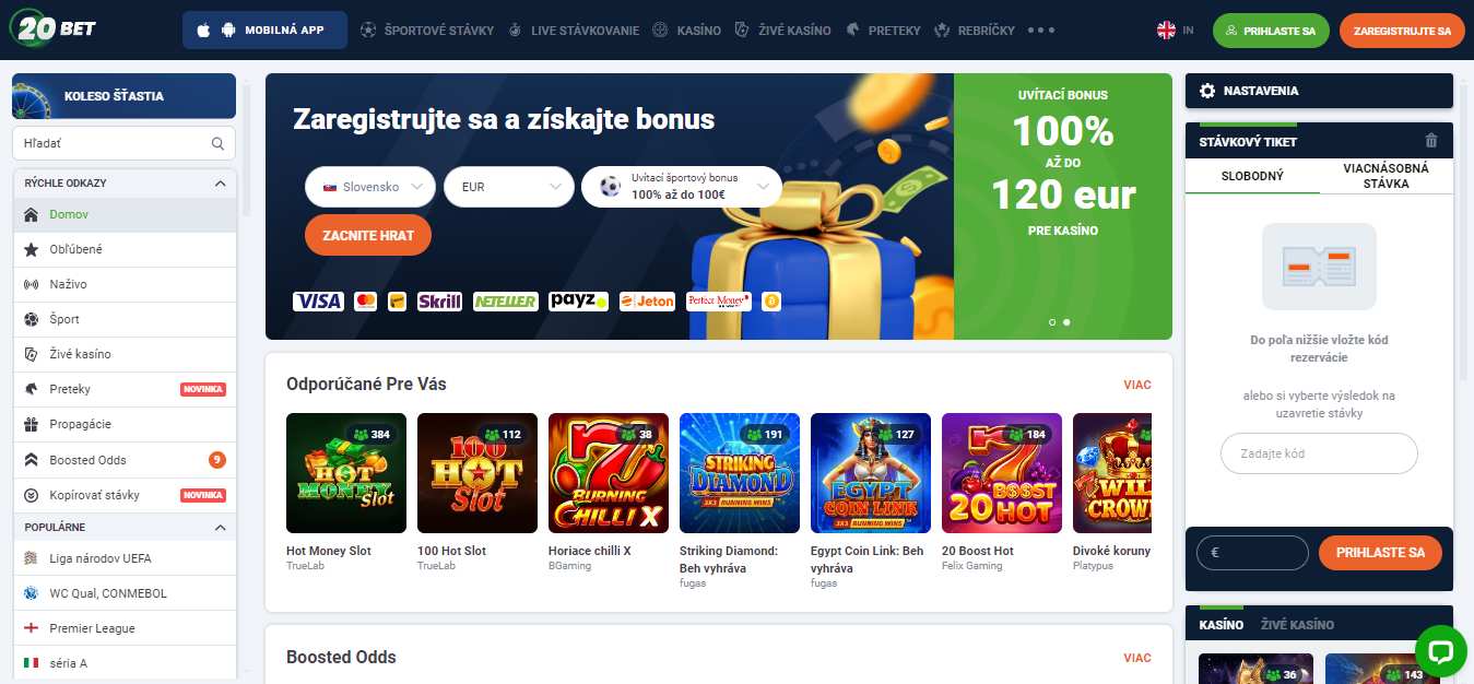 20Bet Sport Betting in Slovakia, stavkovekancelarie.tv