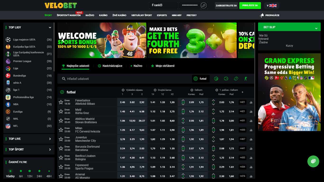 Velobet Bookie Sport Betting Czech , stavkovekancelarie.tv