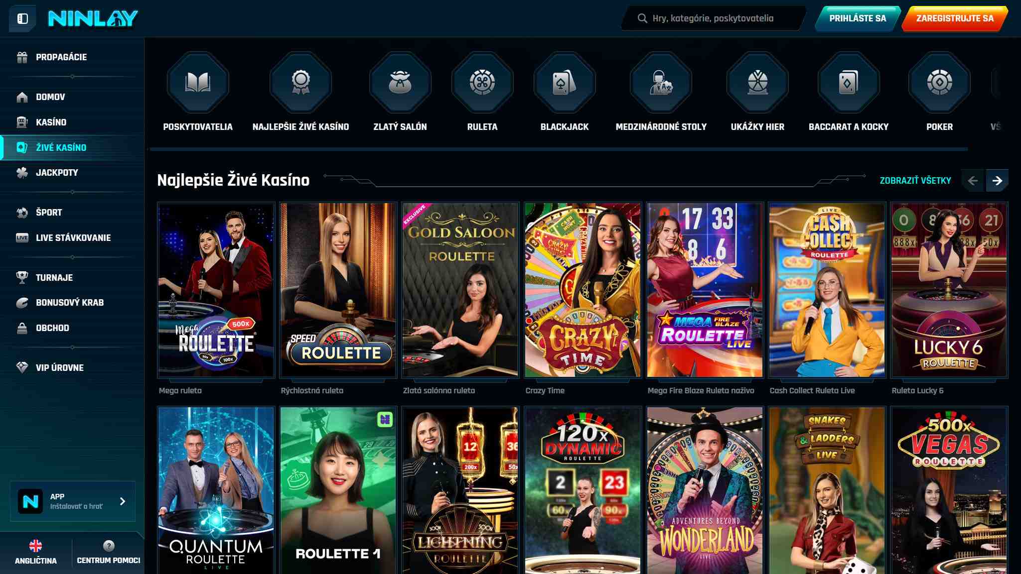 Ninlay Live Casino -Slovensko, stavkovekancelarie.tv