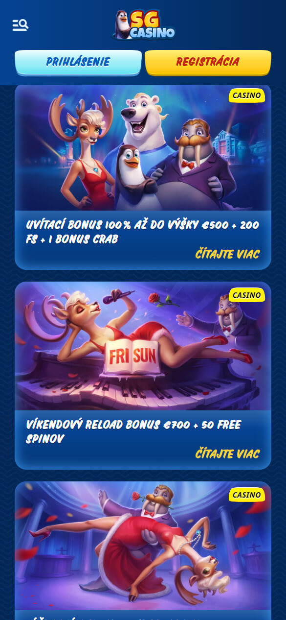 Bonusy a promo akcie v SG Casino