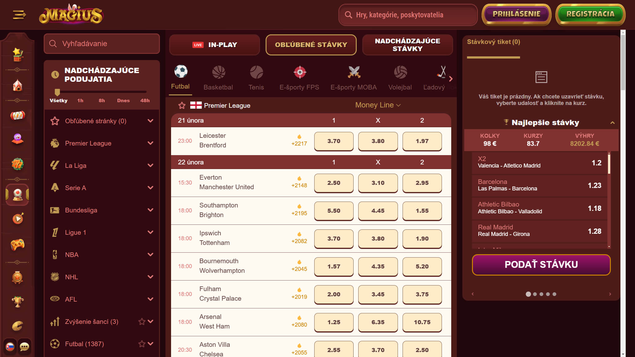 Magius Bookmaker Sport Betting Slovakia, stavkovekancelarie.tv